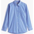 Kadın Th Oversize Çizgili Gömlek - Mavi | 38