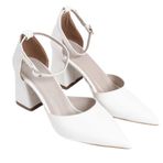 Kadın Topuklu Ayakkabı 9 Cm – Şık Rahat Günlük & Abiye Stiletto, Bilekten Bantlı Modern Sivri Burun Ayakkabı (Beyaz Cilt, EU Ayakkabı Beden Sistemi, Yetişkin, Kadın, Sayısal, Orta, 39)