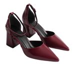 Kadın Topuklu Ayakkabı 9 Cm – Şık Rahat Günlük & Abiye Stiletto, Bilekten Bantlı Modern Sivri Burun Ayakkabı (Bordo Rugan, EU Ayakkabı Beden Sistemi, Yetişkin, Kadın, Sayısal, Orta, 37)
