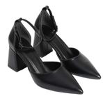 Kadın Topuklu Ayakkabı 9 Cm – Şık Rahat Günlük & Abiye Stiletto, Bilekten Bantlı Modern Sivri Burun Ayakkabı (Siyah Cilt, EU Ayakkabı Beden Sistemi, Yetişkin, Kadın, Sayısal, Orta, 39)