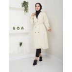 Kadın Trençkot Kuşaklı / M0109 - Krem - 46