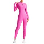 Kadın Tulumu, Fermuarlı ve Yarım Balıkçı Yaka Uzun Kollu Bodysuit, menekşe rengi, XXL