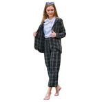 Kadın Tüvit Ceket Pantolon Takımı (2 li Takım) (Siyah, L/XL)