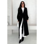 Kadın Uzun Açık Trençkot – Astarsız, Modern & Şehirli Stil - Siyah - Standart
