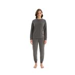 Kadın Uzun Kol Antrasit Kadife Pijama Takım C3T8N0O61 ANTRASİT XL