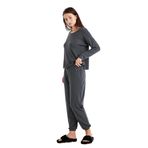 Kadın Uzun Kol Antrasit Modal-Yün Pijama Takım C0T6N4O06-61 ANTRASİT L