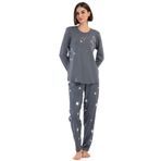 Kadın Uzun Kol Büyük Beden Füme Pijama Takım C7T5N3O304 GRİ 3 XL