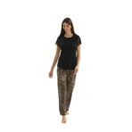 Kadın Uzun Kol Dantel Detaylı Viscone Siyah Pijama Takım 16033 SİYAH S