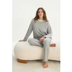 Kadın Uzun Kol Gri Mlelanj%100 Acrylic Pijama Takım C9T0N1O61 GRİ MELANJ M