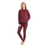 Kadın Uzun Kol Taytlı Kapüşonlu Bordo Pamuk Pijama Takım C0T4N6O15-42 BORDO XL