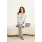 Kadın Uzun Kol Triko Ekru Pijama Takımı C0T0N2O61 EKRU S