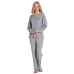 Kadın Uzun Kol Triko Mavi Pijama Takım C7T0N1O5 MAVİ S