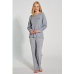 Kadın Uzun Kol Triko Mavi Pijama Takım C7T0N1O5 MAVİ XL