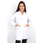 Kadın Uzun Kollu Beyaz Alpaka Kumaş Doktor Hemşire Eczacı Laborant Veteriner Öğretmen Önlüğü Beyaz 2XL