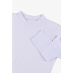 Kadın Uzun Kollu Likralı Pamuklu Yarım Balıkçı Body Beyaz 2XL