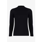 Kadın Uzun Kollu Likralı Pamuklu Yarım Balıkçı Body Siyah 2XL