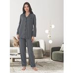 Kadın Uzun Kollu Pijama Takımı (Füme/M)