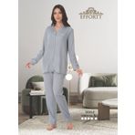 Kadın Uzun Kollu Pijama Takımı (Gri/M)