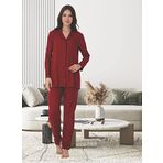 Kadın Uzun Kollu Pijama Takımı (Kırmızı/S)