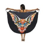 Kadın V yaka ANG elbise yaz bikini Cover Up askılı sırtı açık sarma bezi plaj havlusu kolsuz sarma etek tatil uzun plaj elbisesi bol stil plaj eteği, Kedi, Tek Beden