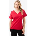 Kadın V Yaka T-Shirt 60584 - Kırmızı - XS