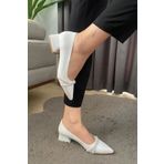Kadın Valeri Beyaz Çapraz Taşlı Stiletto Alcak Ökçe Abiye Ayakkabı