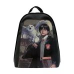 Kadın Vegan Deri Siyah Sırt Çantası - Warner Bros Harry And Hedwig Harry Potter Tasarım