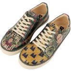Kadın Vegan Deri Yeşil Sneakers - Frida’s World Frida KahloTasarım