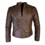Kadın Vintage Kahverengi Süper Yumuşak Gerçek Deri Ceket - Slim Fit Retro Moda Ceket, eski kahverengi, M