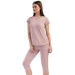 Kadın Vıscon Kısa Kol Kaprili Pijama Takım, 409311
