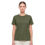 Kadın Vision Bisiklet Yaka Premium Kalite Yoğun Dokulu Pamuklu T-Shirt Haki XS
