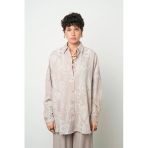 Kadın Viskon Karışımlı Desenli Bej Renk Oversize Tunik Gömlek
