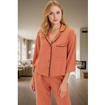 Kadın Viskon Pijama Takımı Shally Dokuma Kışlık Profesyonel Görünüm Günlük Kullanım İçin
