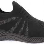 Kadın Yanları Simli Lazerli Sneaker Ayakkabı Siyah 94321097