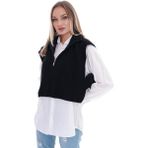 Kadın Yarım Fermuarlı Triko Örme Süveter 245167 - - Siyah - Standart