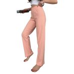 Kadın Yavruağzı Yüksek Bel Fitilli Bol Paça Günlük İnce Eşofman Altı Pijama XS