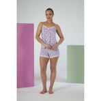 Kadın Yazlık Desenli İp Askılı Şortlu Viskon Pijama Takımı