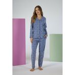 Kadın Yazlık Kalpli Önden Düğmeli Kısa Kollu Penye Lycra Pijama Takımı