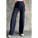 Kadın Yeni Sezon Yüksek Bel Klasik Lacivert Kumaş Pantolon Lacivert / Xl - 0-Lacivert