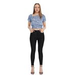 Kadın Yüksek Bel Dar Paça Süper Skinny Fit Esnek Bilek Boy Denim Jean Kot Pantolon C596 Siyah-Raw 34/26