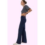Kadın Yüksek Bel Geniş Paça Bootcut Pantolon Pamuklu Günlük Kullanım Yaz Aylarının Vazgeçilmezi