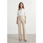 Kadın Yüksek Bel Geniş Paça Pantolon – 18298PNT - BEIGE