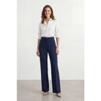 Kadın Yüksek Bel Geniş Paça Pantolon – 18298PNT - NAVY