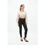 Kadın Yüksek Bel Siyah Jean Pantolon 6187-23
