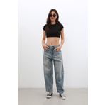 Kadın Yüksek Bel Skater Fit Jean Pantolon Tint