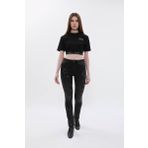 Kadın Yüksek Bel Skinny Fit Dar Paça Benekli Füme Jean Pantolon