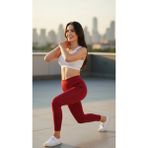 Kadın Yüksek Bel Spor Tayt - 42 - Bordo