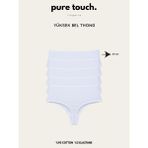 Kadın Yüksek Bel Tanga Külot 5'li Paket/beyaz - M