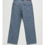 Kadın Yüksek Bel Wide Leg Yırtık Detaylı Buz Mavisi Jean Pantolon