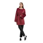 Kadın Yumuşak Dokulu Triko Bluz-10776 - BURGUNDY